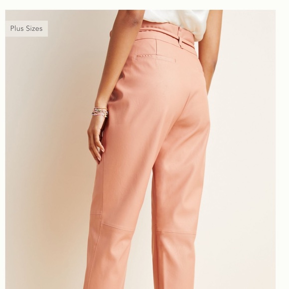 Anthropologie BlankNYC Peach Faux Leather Pants - Picture 2 of 5